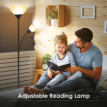 Load image into Gallery viewer, BoostArea Floor Lamp, Standing Lamp, 9W LED Torchiere Floor Lamp with 4W Adjustable Reading Lamp, 3000K Energy-Saving LED Bulbs, 3 Way Switch, 50,000hrs Lifespan, Floor Lamps for Living Room, Office
