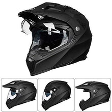 Load image into Gallery viewer, ILM Off Road Motorcycle Dual Sport Helmet Full Face Sun Visor Dirt Bike ATV Motocross Casco DOT Certified (L, Matte Black)
