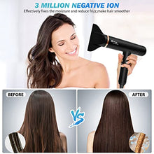 Load image into Gallery viewer, Nicebay Ionic Hair Dryer, Professional Blow Dryer with 3 Attachments, 110000RPM High-Speed Brushless Motor for Fast Drying, Lightweight, Low Noise, 1600W Hairdryer with Diffuser
