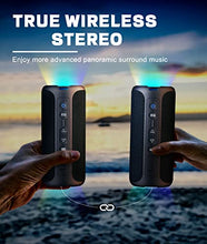 Load image into Gallery viewer, Bluetooth Speakers, Ortizan 40W Loud Stereo Portable Wireless Speaker, IPX7 Waterproof Shower Speakers with Deep Bass/LED Light/30H Battery/TF Card/AUX, True Wireless Stereo Speaker for Indoor&amp;Outdoor
