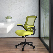 Load image into Gallery viewer, Flash Furniture Mid-Back Green Mesh Swivel Ergonomic Task Office Chair with Flip-Up Arms
