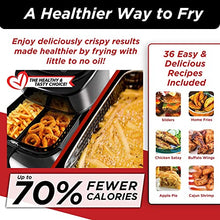 Load image into Gallery viewer, Nuwave Brio 6-Quart Healthy Digital Smart Air Fryer with Probe One-Touch Digital Controls, Advanced Cooking Functions, Removable Divider Insert &amp; Grill Pan (NEW ACCESSORY),Black
