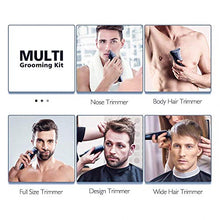 Load image into Gallery viewer, Hatteker Mens Hair Clipper Beard Trimmer Grooming kit Hair Trimmer Mustache Trimmer Body Groomer Trimmer for Nose Ear Facial Hair Cordless Waterproof 5 in 1

