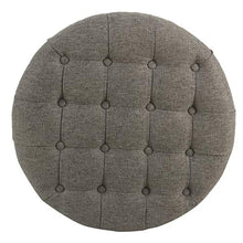 Load image into Gallery viewer, Homepop Home Decor | Large Button Tufted Woven Round Storage Ottoman | Ottoman with Storage for Living Room &amp; Bedroom (Dark Gray)
