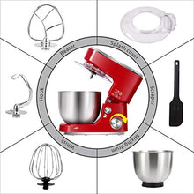 Load image into Gallery viewer, Stand Mixer, CUSIMAX Dough Mixer Tilt-Head Electric Mixer with 5-Quart Stainless Steel Bowl, Dough Hook, Mixing Beater and Whisk, Splash Guard, Red Food Mixer
