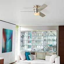 Load image into Gallery viewer, Harbor Breeze Mazon 44-in Brushed Nickel Flush Mount Indoor Ceiling Fan with Light Kit and Remote (3-Blade)
