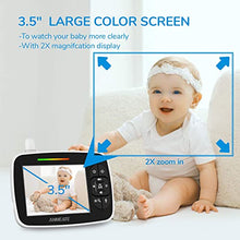 Load image into Gallery viewer, Baby Monitor with Remote Pan-Tilt-Zoom Camera, 3.5” Large Display Video Baby Monitor with Camera and Audio |Infrared Night Vision |Two Way Talk | Room Temperature| Lullabies and 960ft Range
