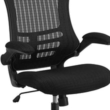 Load image into Gallery viewer, Flash Furniture High-Back Black Mesh Swivel Ergonomic Executive Office Chair with Flip-Up Arms and Adjustable Headrest
