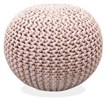 Load image into Gallery viewer, Fernish Decor Round Pouf Ottoman Hand Knitted Cotton Pouf Footrest,Foot Stool, Knit Bean Bag Floor Chair for Bed Room Living | Room | Accent Seat (Cloud Pink 20x20x14 Inch)
