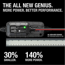 Load image into Gallery viewer, NOCO GENIUS2, 2-Amp Fully-Automatic Smart Charger, 6V and 12V Portable Battery Charger, Battery Maintainer, Trickle Charger, and Battery Desulfator with Temperature Compensation
