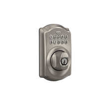 Load image into Gallery viewer, Schlage BE365 V CAM 619 Camelot Keypad Deadbolt, Electronic Keyless Entry Lock, Satin Nickel
