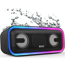 Load image into Gallery viewer, Bluetooth Speaker, DOSS SoundBox Pro+ Wireless Pairing Speaker with 24W Stereo Sound, Punchy Bass, IPX6 Waterproof, 15Hrs Playtime, Multi-Colors Lights, for Home,Outdoor-Black
