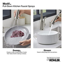 Load image into Gallery viewer, KOHLER REC23863-SD-CP Motif Kitchen Faucet with Pull Down Sprayer and Soap Dispenser, Kitchen Sink Faucet in Polished Chrome

