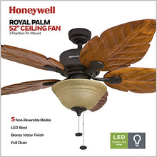 Load image into Gallery viewer, Honeywell Ceiling Fans 50204-01 Royal Palm Ceiling Fan, 52&quot;
