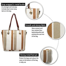 Load image into Gallery viewer, 2E-youth Designer Purses And Handbags For Women Satchel Shoulder Bag Tote Bag For Work Clutch Purses (2F-stripe-khaki)
