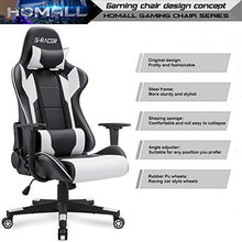 Load image into Gallery viewer, Homall Gaming Chair Office Chair High Back Computer Chair Leather Desk Chair Racing Executive Ergonomic Adjustable Swivel Task Chair with Headrest and Lumbar Support (White)
