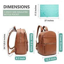 Load image into Gallery viewer, Diaper Bag Backpack Mominside Leather Baby Bag with 6 Insulated Pockets for Mom Dad, Baby Registry Search, Changing Station, Stroller Straps, Large Capacity for Wet Clothes, Waterproof(Brown)

