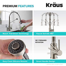 Load image into Gallery viewer, Kraus KPF-1610SS Bolden 18-Inch Commercial Kitchen Faucet with Dual Function Pull-Down Sprayhead in All-Brite Finish, Stainless Steel
