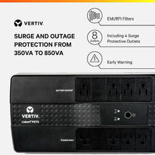 Load image into Gallery viewer, Liebert PST5 UPS - 500VA/300W 120V, Standby Power, 8 Outlets, Network Protection, 3 Year Warranty, Shutdown Software, Uninterruptible Power Supply, Battery Backup with Surge Protection (PST5-500MT120)
