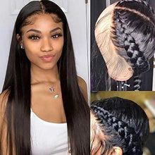 Load image into Gallery viewer, Lace Front Wigs Human Hair Straight Lace Closure Wigs for Black Women 150% Density Brazilian Virgin Human Hair Wigs Pre Plucked with Baby Hair Natural Color (22 Inch)
