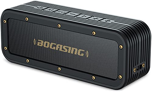 Bluetooth Speaker, BOGASING M4 Speaker with 40W Stereo HD Surround Sound, Deeper Bass, 24H Playtime, IPX7 Waterproof, Bluetooth 5.0 TWS Wireless Dual Pairing Portable Speaker for Home, Outdoor (Black)