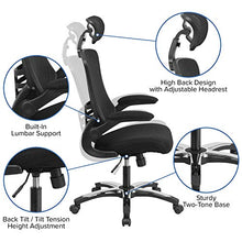 Load image into Gallery viewer, Flash Furniture High-Back Black Mesh Swivel Ergonomic Executive Office Chair with Flip-Up Arms and Adjustable Headrest
