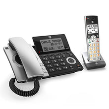 Load image into Gallery viewer, AT&amp;T CL84107 DECT 6.0 Expandable Corded/Cordless Phone with Smart Call Blocker, Black/Silver with 1 Handset
