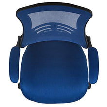 Load image into Gallery viewer, Flash Furniture Mid-Back Blue Mesh Swivel Ergonomic Task Office Chair with Flip-Up Arms
