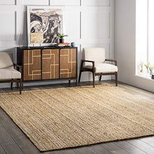 Load image into Gallery viewer, nuLOOM Rigo Hand Woven Farmhouse Jute Area Rug, 5&#39; x 8&#39;, Natural
