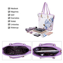 Load image into Gallery viewer, 2E-youth Women Designer Purses And Handbags Set Satchel Shoulder Bags Tote Bags 6pcs Wallets (purple&amp;white)
