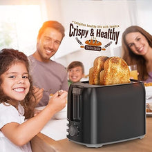 Load image into Gallery viewer, Toaster 2 Slice - Black Toaster Best Rated Prime Wide Slot 2 slice Toaster Bagel Function, 7 Bread Shade Settings, Removable Crumb Tray Compact Toaster Toasters the Best 2 Slice for Bagel Bread Waffle

