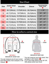 Load image into Gallery viewer, FLAVOR Men&#39;s Leather Motorcycle Jacket with Removable Hood Brown Pigskin (Large(US standard), Black+Gray)
