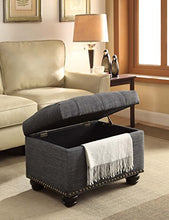 Load image into Gallery viewer, Convenience Concepts Designs4Comfort 5th Avenue Storage Ottoman, Gray Fabric
