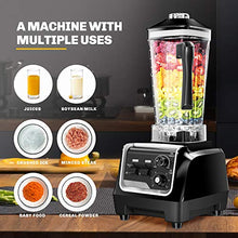 Load image into Gallery viewer, Professional Countertop Blender, Blender for kitchen Max 2200W High Power Home and Commercial Blender with Timer，Blender with Variable Speed for Frozen Fruit, Crushing Ice, Veggies, Shakes and Smoothie 64 oz Container &amp; 32000 RPM
