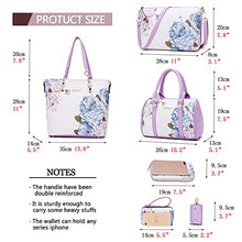 Load image into Gallery viewer, 2E-youth Women Designer Purses And Handbags Set Satchel Shoulder Bags Tote Bags 6pcs Wallets (purple&amp;white)
