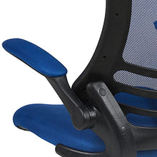 Load image into Gallery viewer, Flash Furniture Mid-Back Blue Mesh Swivel Ergonomic Task Office Chair with Flip-Up Arms
