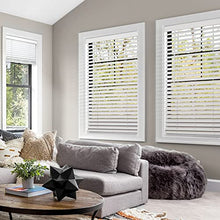 Load image into Gallery viewer, CHICOLOGY Faux Wood Blinds , Window Blinds , Wood Blinds , Window Shades , Window Treatments , Blinds &amp; Shades , Window Shades For Home , Wooden Blinds , Basic White , 35&quot;W X 60&quot;H
