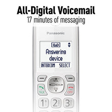 Load image into Gallery viewer, Panasonic DECT 6.0 Expandable Cordless Phone with Answering Machine and Smart Call Block - 2 Cordless Handsets - KX-TGD532W (White/Silver)
