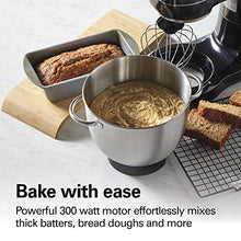 Load image into Gallery viewer, Hamilton Beach Electric Stand Mixer, 4 Quarts, Dough Hook, Flat Beater Attachments, Splash Guard 7 Speeds with Whisk, Black with Top Handle
