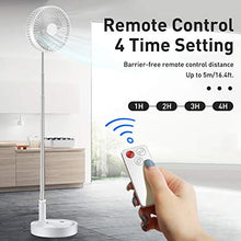 Load image into Gallery viewer, AICase Stand Fan,Folding Portable Telescopic Floor/USB Desk Fan with 7200mAh Rechargeable Battery,4 Speeds Super Quiet Adjustable Height and Head Great for Office Home Outdoor Camping
