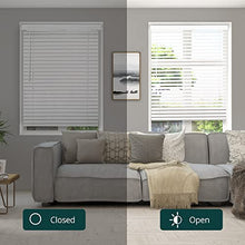 Load image into Gallery viewer, CHICOLOGY Faux Wood Blinds , Window Blinds , Wood Blinds , Window Shades , Window Treatments , Blinds &amp; Shades , Window Shades For Home , Wooden Blinds , Basic White , 35&quot;W X 60&quot;H
