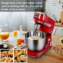 Load image into Gallery viewer, Stand Mixer, CUSIMAX Dough Mixer Tilt-Head Electric Mixer with 5-Quart Stainless Steel Bowl, Dough Hook, Mixing Beater and Whisk, Splash Guard, Red Food Mixer
