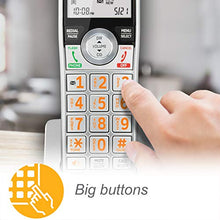 Load image into Gallery viewer, AT&amp;T CL83207 DECT 6.0 Expandable Cordless Phone with Smart Call Blocker, Silver/Black with 2 Handsets
