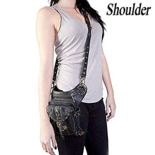 Load image into Gallery viewer, Steampunk Waist Bag Fanny Pack Fashion Gothic Leather Shoulder Crossbody Messenger Bags Thigh Leg Hip Holster Purse Travel Pouch Hiking Sport Chain Bags for Women Men
