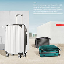 Load image into Gallery viewer, Coolife Luggage Expandable 3 Piece Sets PC+ABS Spinner Suitcase 20 inch 24 inch 28 inch (white grid)
