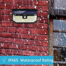 Load image into Gallery viewer, Solar Lights Outdoor 182 LEDs 2500Lm Solar Motion Sensor Lights Solar Panel 15.3 in² and 3 Modes(Security/Permanent On All Night/Smart Brightness Control) with IP65 Waterproof with Wide Angle(2pack)
