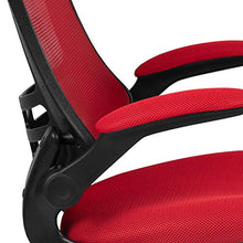 Load image into Gallery viewer, Flash Furniture Mid-Back Red Mesh Swivel Ergonomic Task Office Chair with Flip-Up Arms
