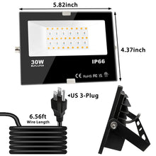 Load image into Gallery viewer, MELPO LED Flood Light Outdoor, 300W Equivalent 3000LM Smart RGB Landscape Lighting with APP Control, DIY Scenes - Timing - Warm White 2700K - Color Changing Uplight, IP66 Waterproof US Plug (4 Pack)
