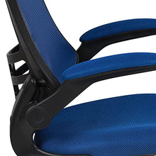 Load image into Gallery viewer, Flash Furniture Mid-Back Blue Mesh Swivel Ergonomic Task Office Chair with Flip-Up Arms
