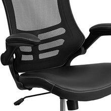 Load image into Gallery viewer, Flash Furniture Desk Chair with Wheels | Swivel Chair with Mid-Back Black Mesh and LeatherSoft Seat for Home Office and Desk
